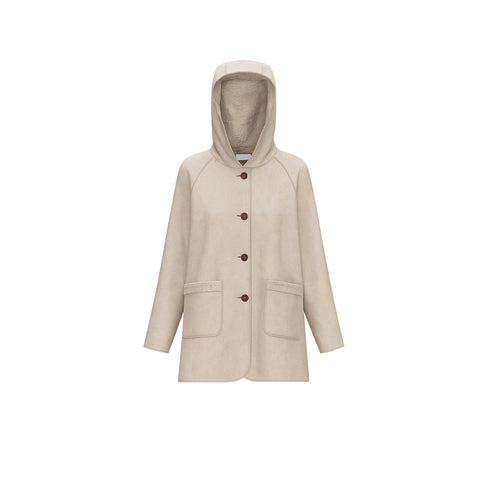 Cappottino Donna Gavetta Reversibile con Cappuccio e Bottoni